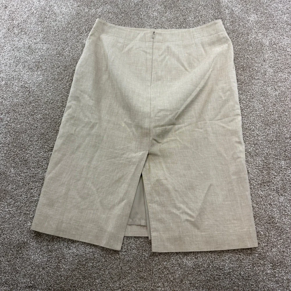 Banana Republic Womens 6 Cotton Linen Blend Skirt Tan Lined Beige Work Office